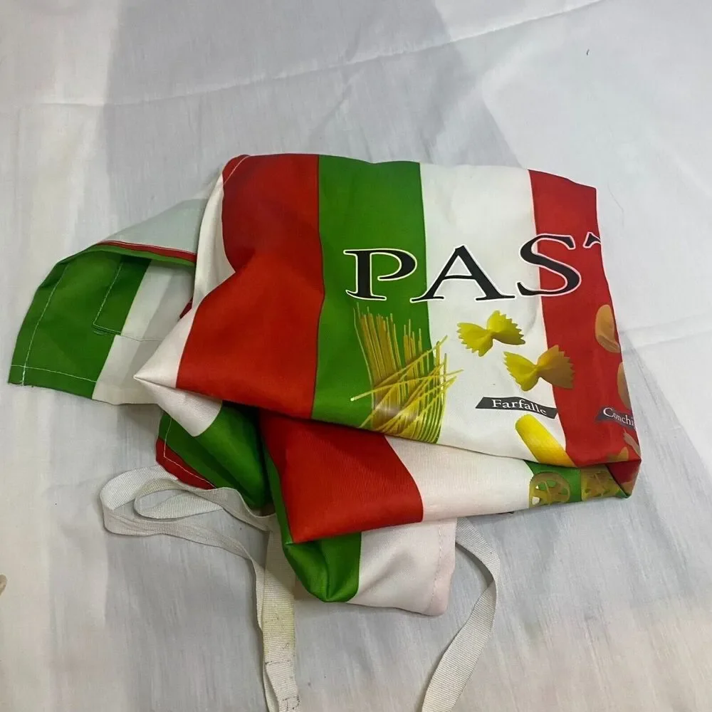 #7134 Pasta Green Red White BIB CHEF Apron
